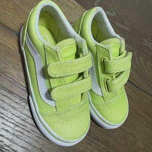 NWOT 7.5 Toddler Vans - Lime Green Glitter Sneakers